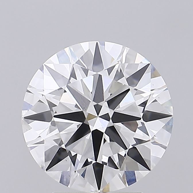 3.48ct round lab-grown diamond, E color, VS1 clarity, IGI certified.