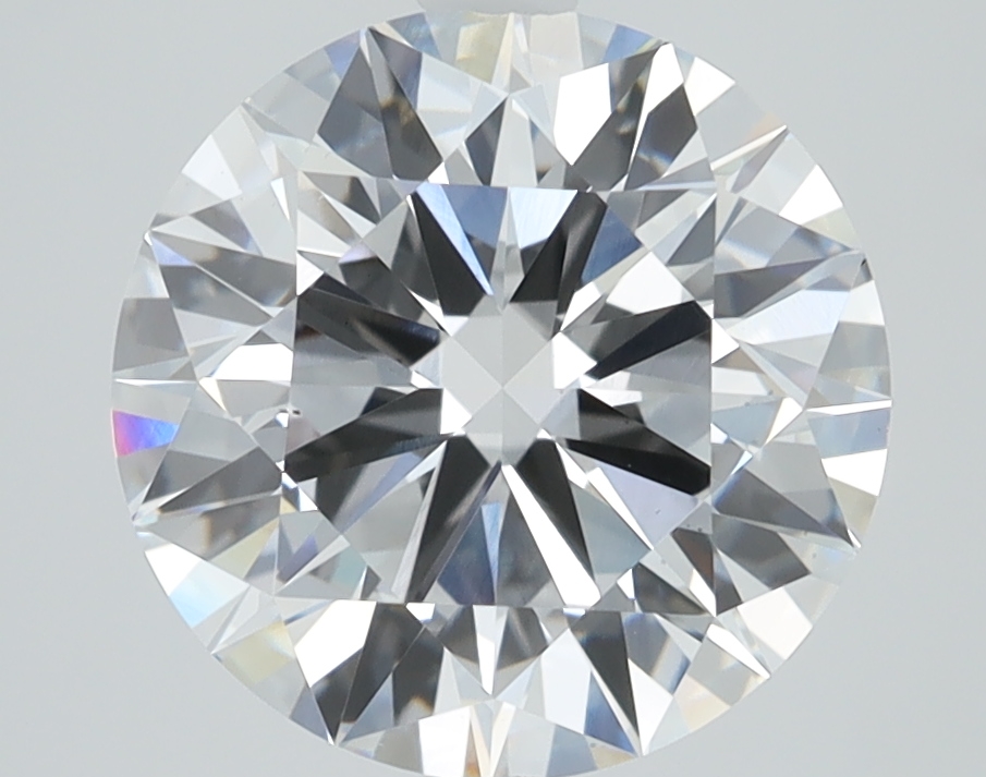 3.51ct round lab-grown diamond, D color, VS2 clarity, IGI certified.