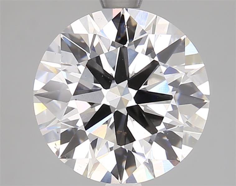 3.54ct round lab-grown diamond, F color, VS2 clarity, IGI certified.