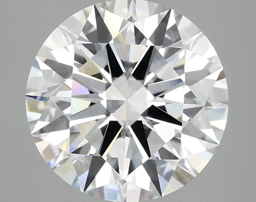 3.58ct round lab-grown diamond, D color, VS2 clarity, IGI certified.