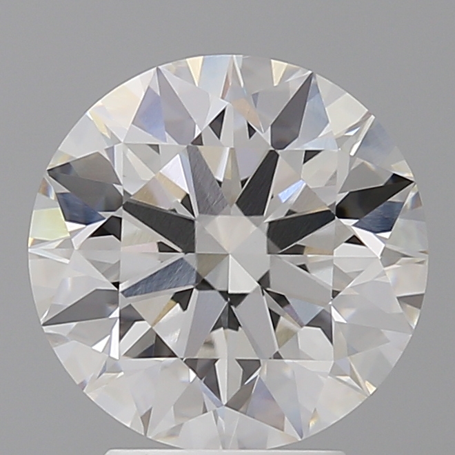3.58ct round F/VVS2 lab-grown diamond, 9.75mm, IGI certified.