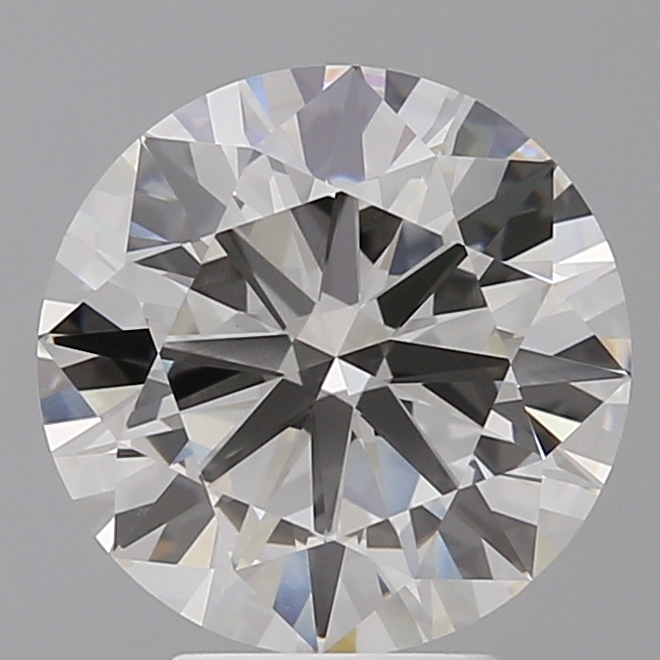 3.58ct round F/VVS2 lab-grown diamond, 9.91mm, IGI certified.