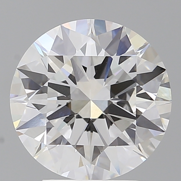 3.58ct round F/VVS2 lab-grown diamond, 9.82mm, IGI certified.