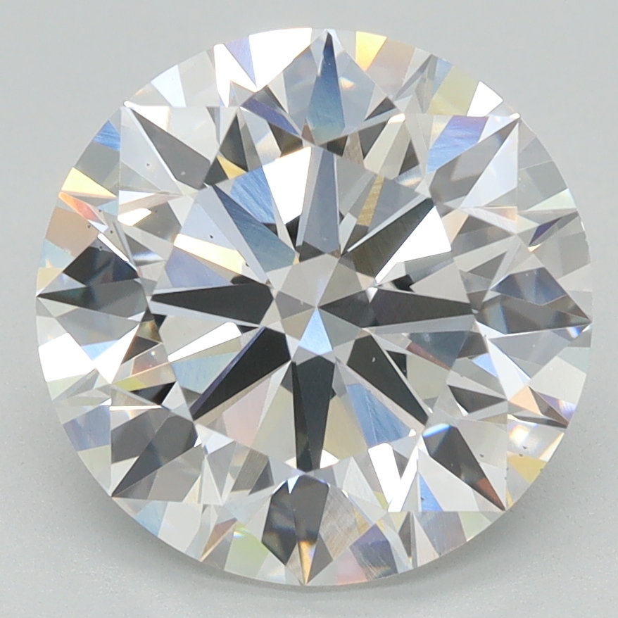 3.59ct round lab-grown diamond, D color, VS2 clarity, IGI certified.