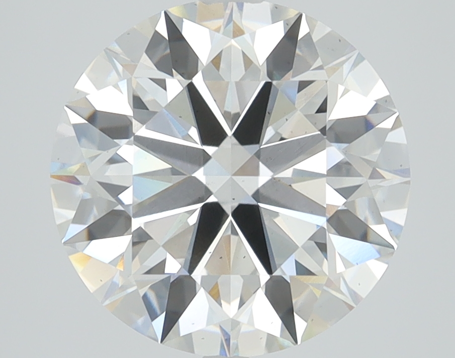 3.59ct round F/VS2 lab-grown diamond, 9.85mm, IGI certified.