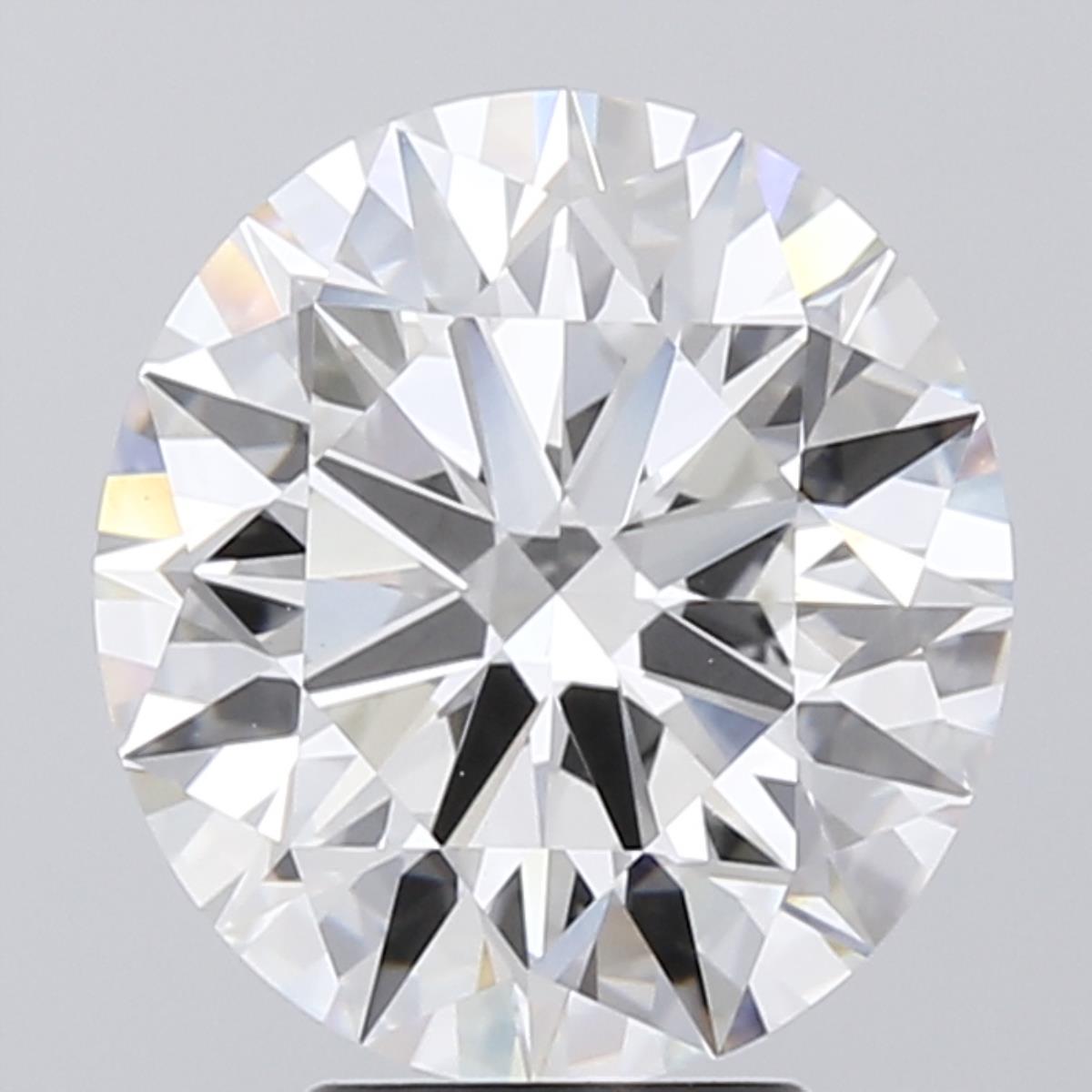 3.91ct round F/VVS2 lab-grown diamond, 10.08mm, IGI certified.