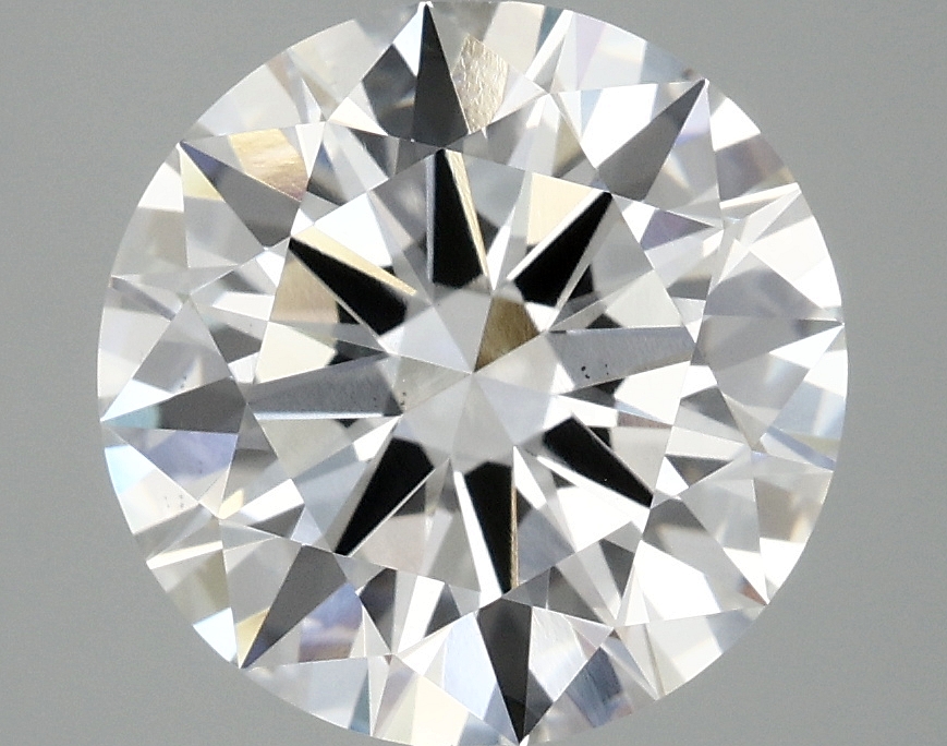 3.92ct round lab-grown diamond, D color, VS2 clarity, IGI certified.