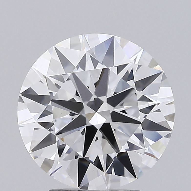 3.92ct round lab-grown diamond, D color, VS2 clarity, IGI certified.