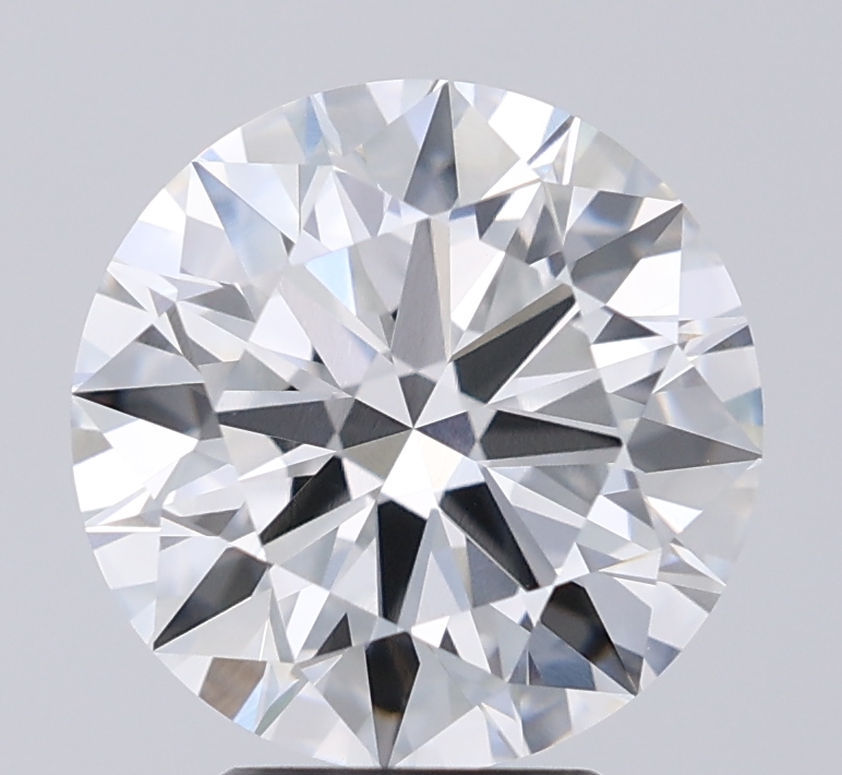 3.92ct round F/VVS2 lab-grown diamond, 10.12mm, IGI certified.