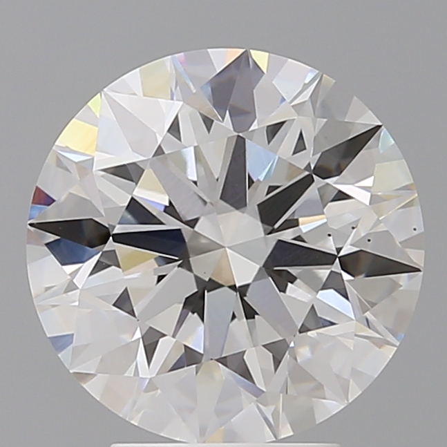 4.1ct round lab-grown diamond, D color, VS2 clarity, IGI certified.