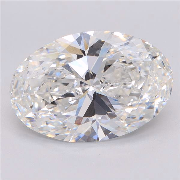1.58ct oval D/VVS2 lab-grown diamond, IGI certified, 9.25mm ID.