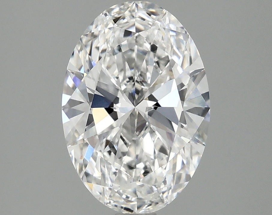2.02ct oval lab-grown diamond, E color, VVS1 clarity, 10.45mm ID