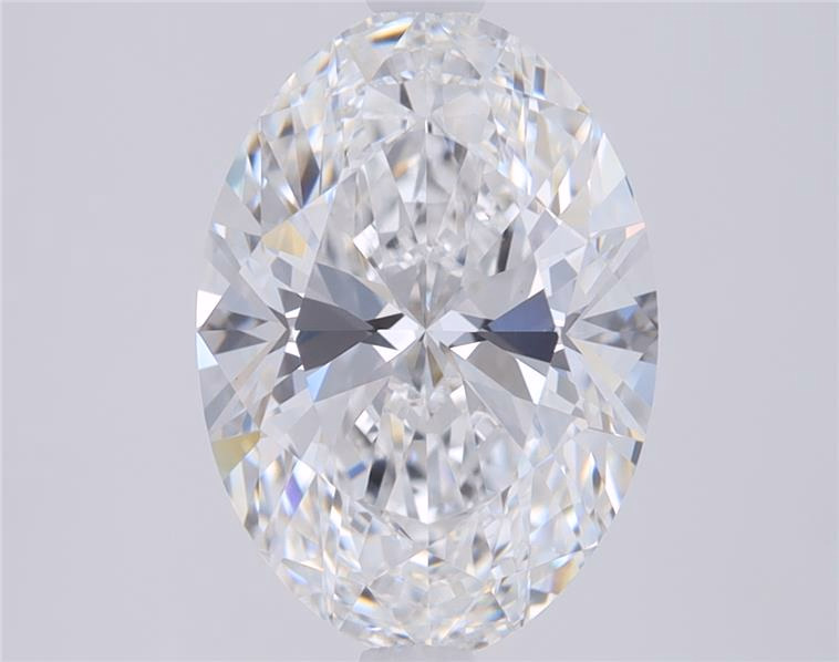 2.08ct oval lab-grown diamond, D color, VS1 clarity, 10.30mm ID