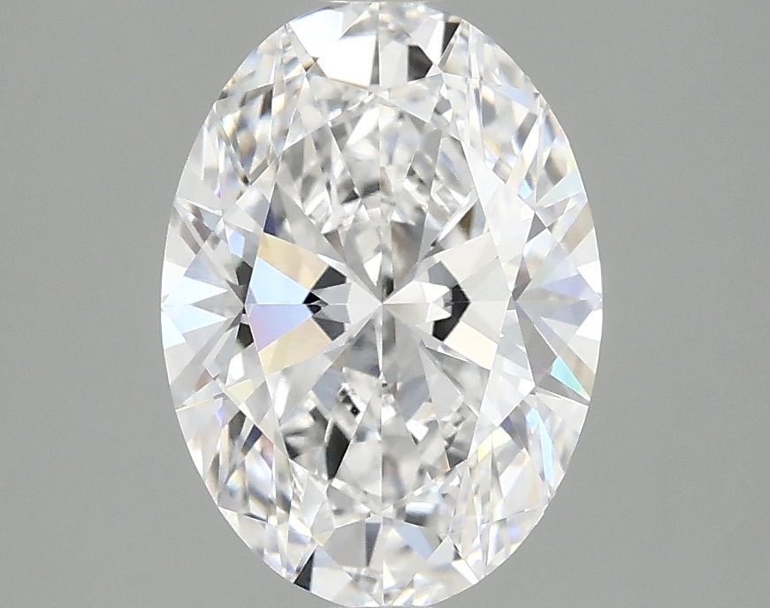 2.1ct oval lab-grown diamond, D color, VVS1 clarity, 10.25mm ID
