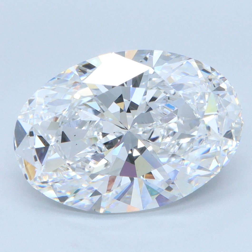 3.21ct Oval Lab-Grown Diamond, D Color, VS2 Clarity, 12.07mm ID