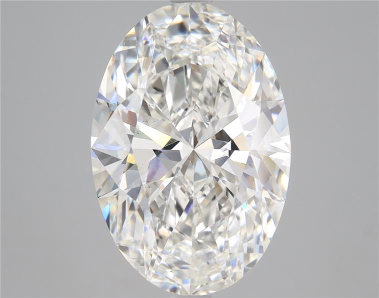 4.65ct oval lab-grown diamond, G color, VS2 clarity, measurements 13.80x9.36x5.76 mm