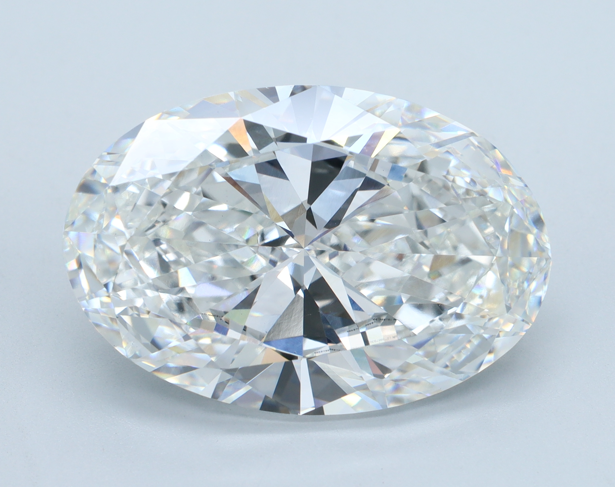 15.03ct oval lab-grown diamond, F/VVS2, 20.25mm ID