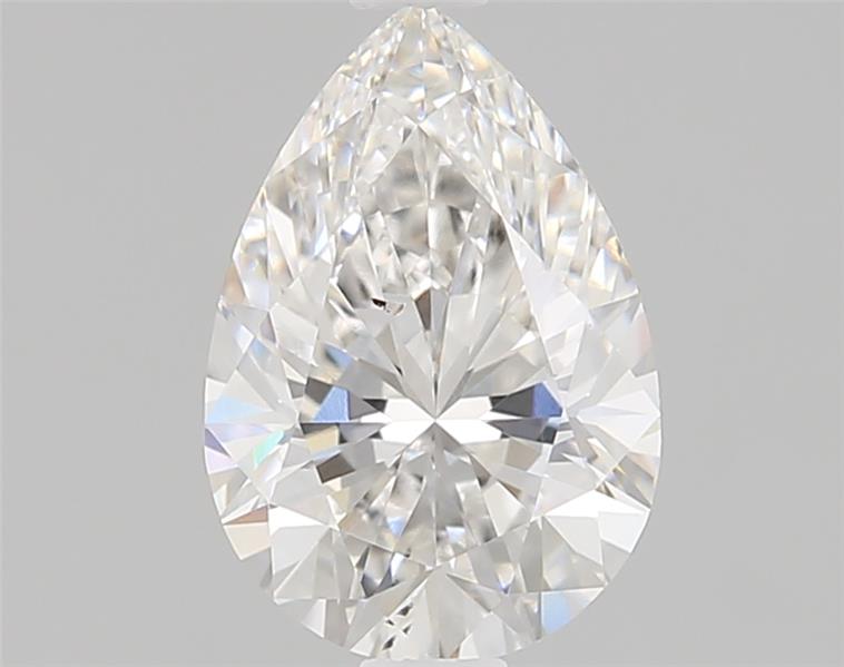 1.08 carat pear-cut lab-grown diamond, F color, SI1 clarity, 8.50x5.80x3.76 mm measurements