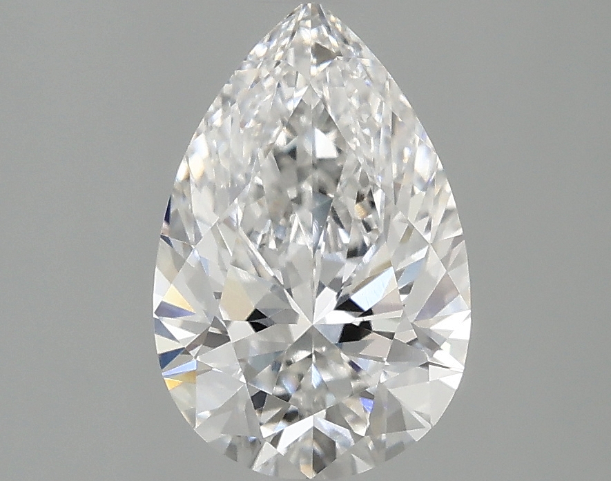 1.6ct lab-grown pear diamond, F color, VVS2 clarity, 10.02mm ID