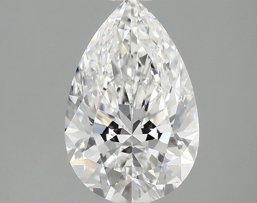 1.86 carat pear-cut lab-grown diamond, E color, VS1 clarity, 10.52mm ID
