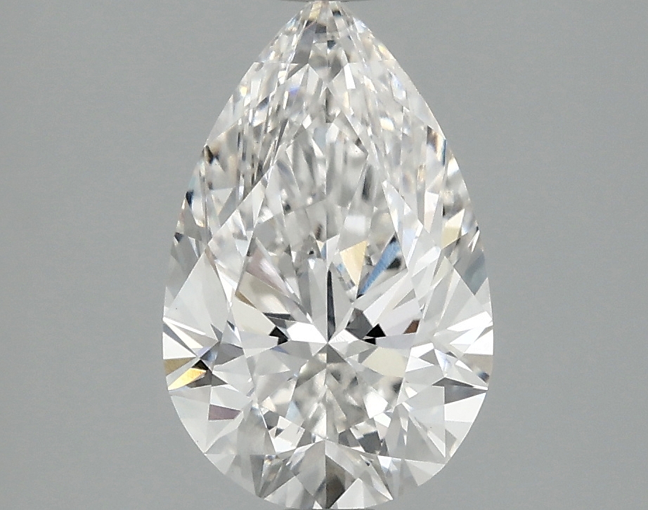 1.92 carat lab-grown pear diamond, E color, VS2 clarity, 10.90mm ID