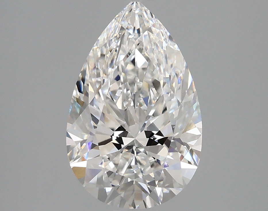 1.96ct pear-cut lab-grown diamond, E color, VVS2 clarity, 10.74mm ID