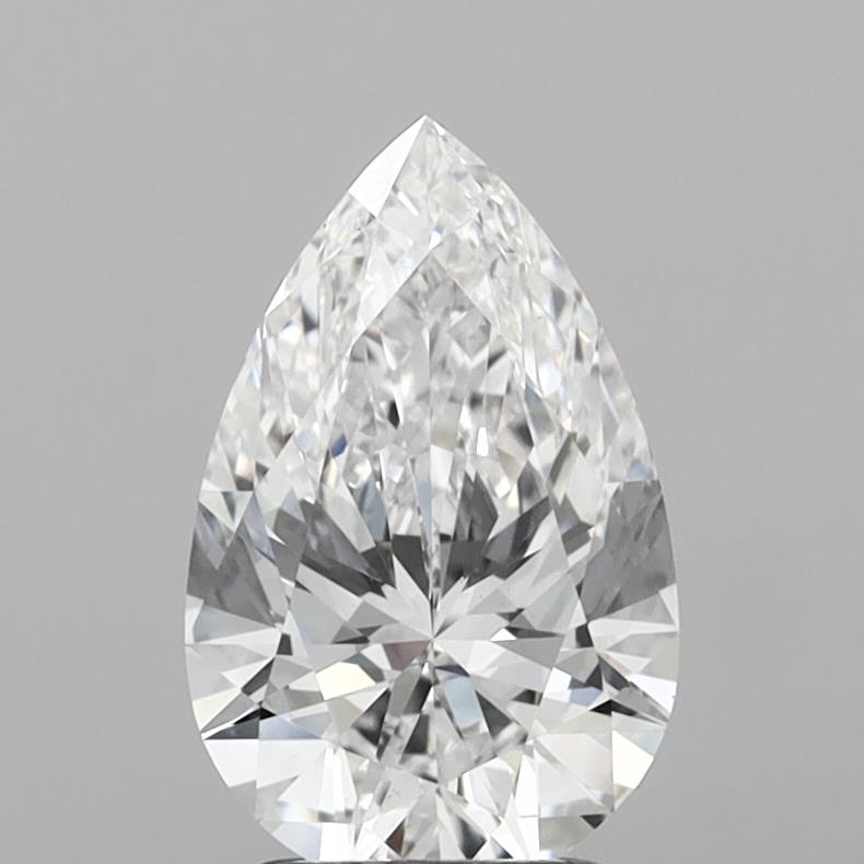 2.11ct lab-grown pear diamond, E/VS1, 11.46mm ID