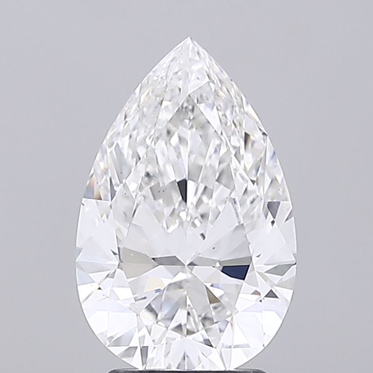 2.64ct pear-cut lab-grown diamond, E color, VS2 clarity, 12.16mm ID