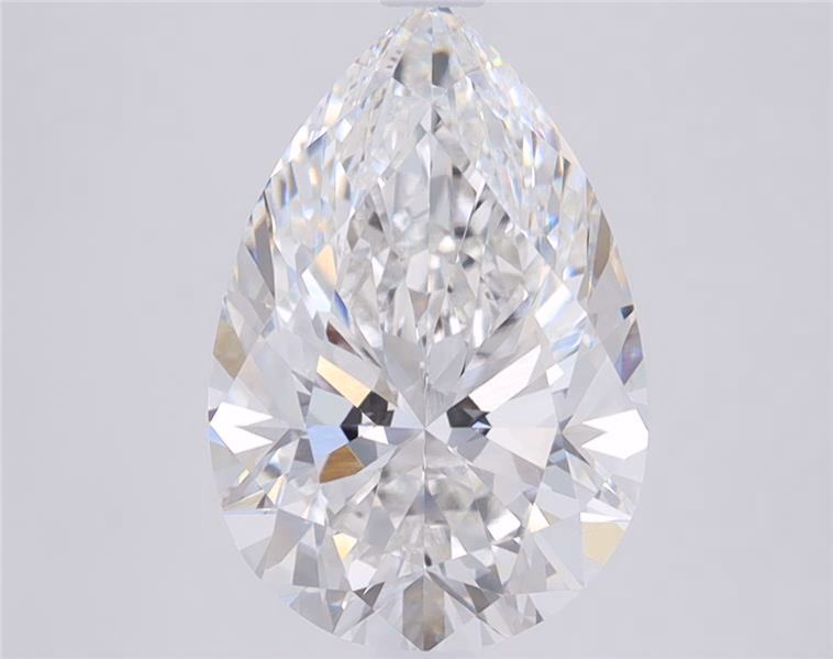 3.8ct Pear Cut Lab Diamond, E Color, VVS2 Clarity, 13.60mm ID