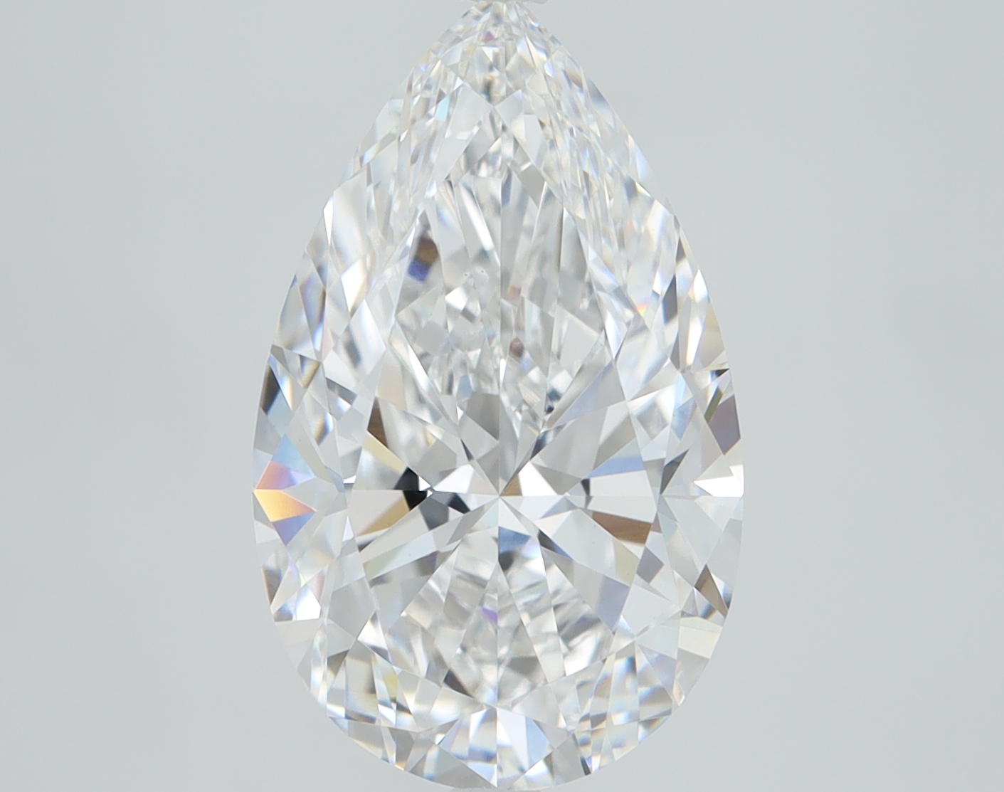 4.04ct pear-cut lab diamond, D color, VVS1 clarity, 14.21mm ID
