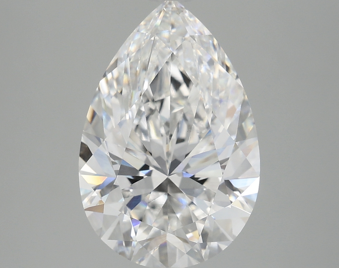 4.67ct Pear Cut Lab-Grown Diamond, D Color, VVS2 Clarity, 13.95mm ID