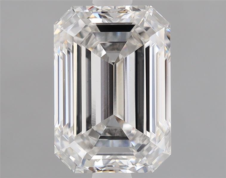 Lab-grown 2.05ct Emerald diamond, F/VS1, IGI cert #645435142, 8.46mm ID