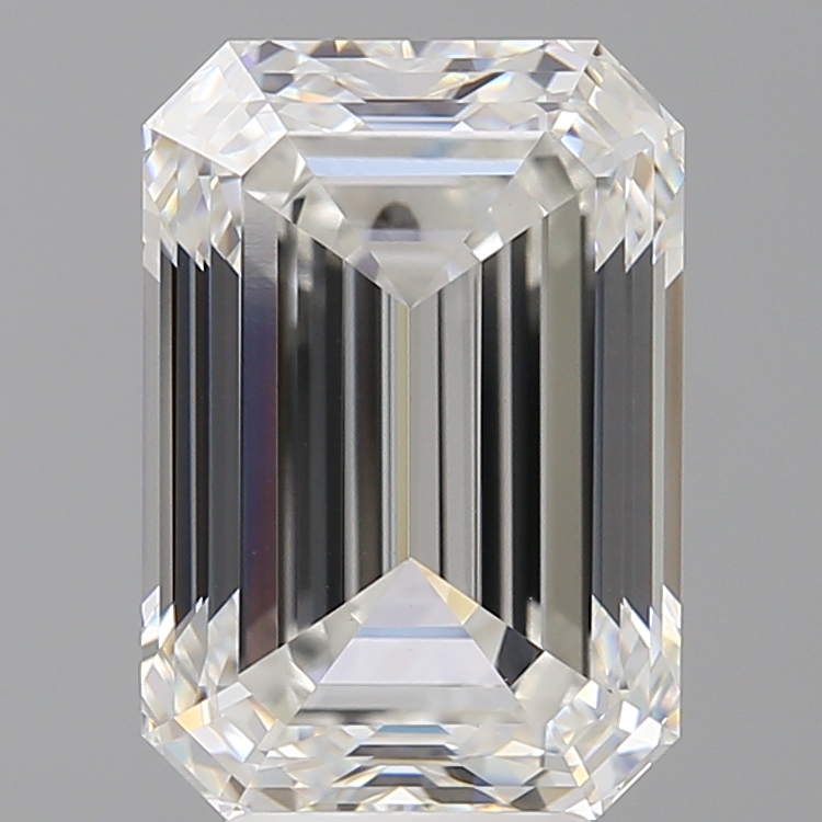 Lab-grown 5.51ct Emerald cut diamond, F color, VVS2 clarity, IGI certified