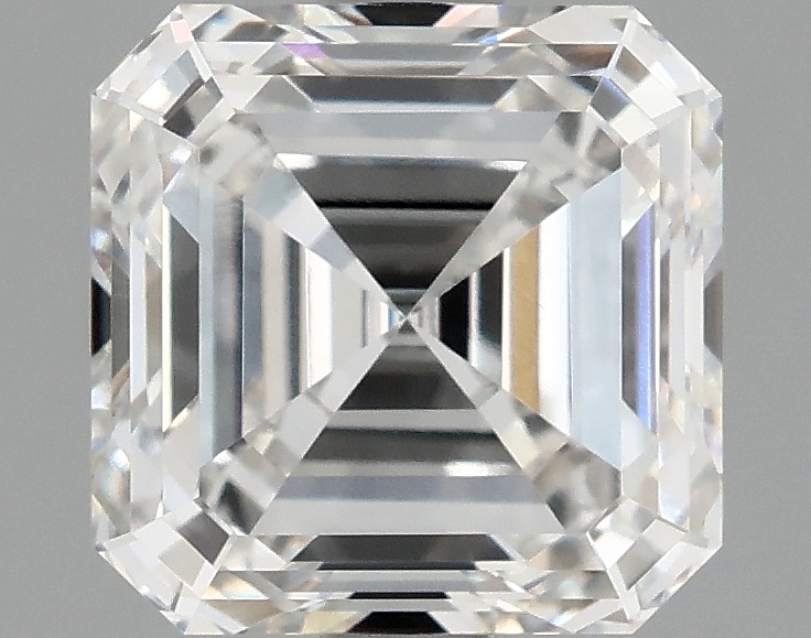 1.54ct lab-grown Asscher diamond, F color, VVS1 clarity, 6.46x6.40mm