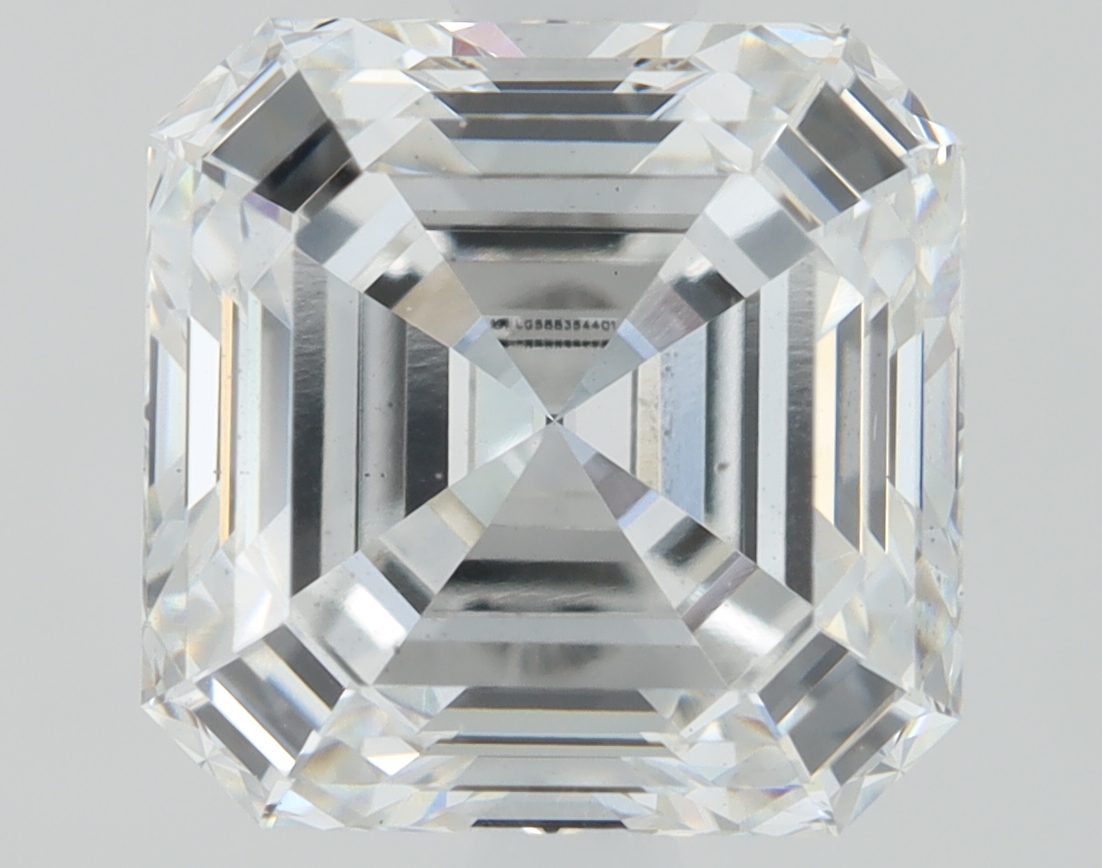 1.58ct lab-grown Asscher diamond, F/SI1, 6.51mm ID