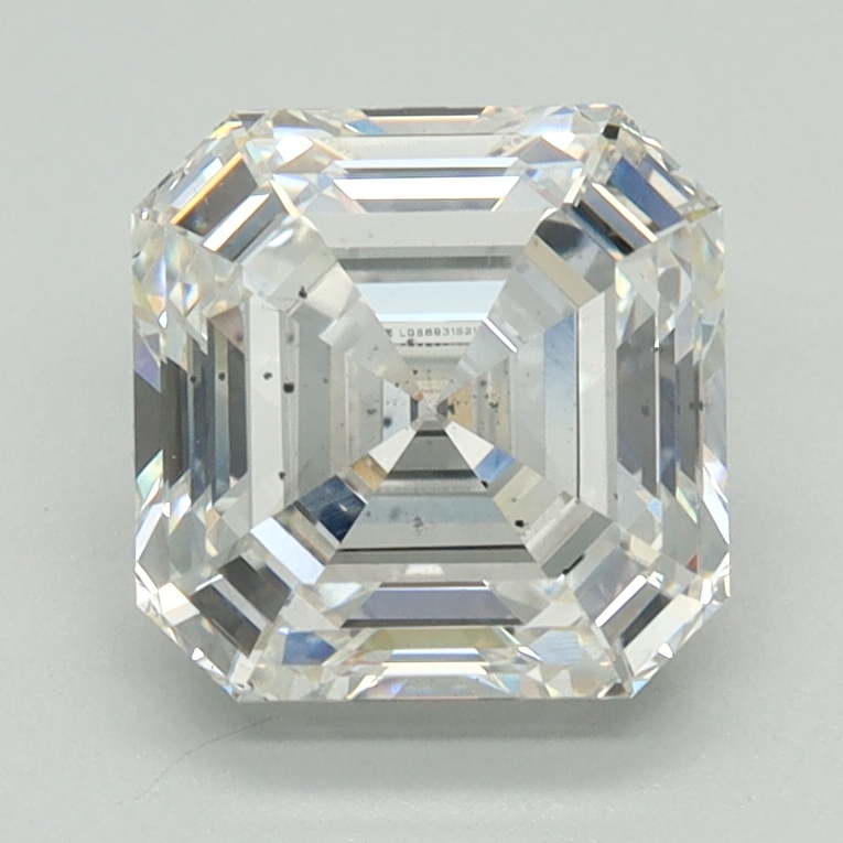 2.08ct Asscher cut lab-grown diamond, G color, SI1 clarity, 7.14mm ID