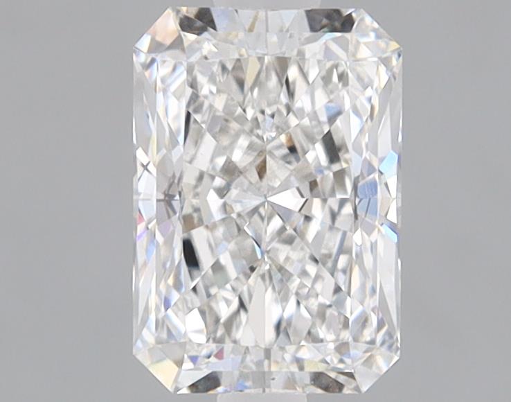 1.08ct Radiant cut lab diamond, E color, VVS2 clarity, 7.22x5.02x3.47mm measurements.