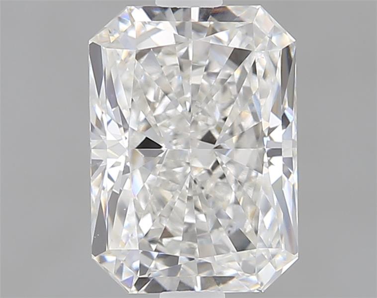 1.33ct Radiant cut lab-grown diamond, E/VVS2, 7.65mm x 5.54mm x 3.73mm