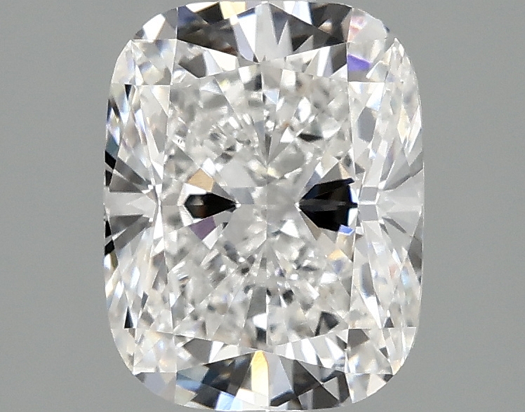 2.08ct cushion cut D/VS1 lab-grown diamond, IGI certified, 8.54mm ID.