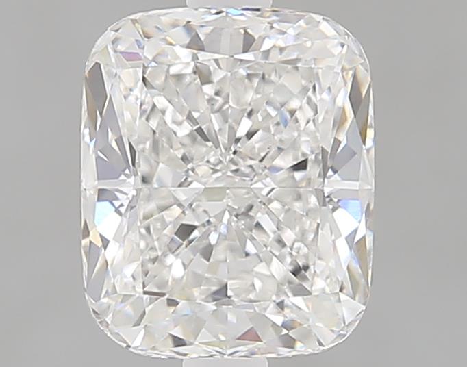 1.56ct cushion cut lab diamond, D color, VVS2 clarity, 7.35x6.12x4.13mm.