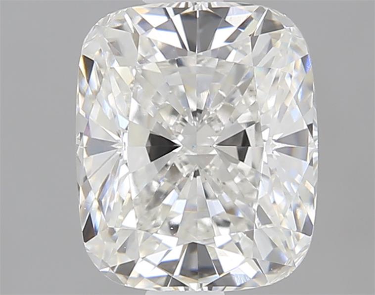 1.58ct cushion cut lab diamond, F color, VVS2 clarity, 7.37x6.13x4.26mm measurements