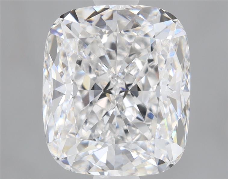 1.81ct cushion cut lab-grown diamond, D color, VVS2 clarity, 7.55x6.47x4.42mm