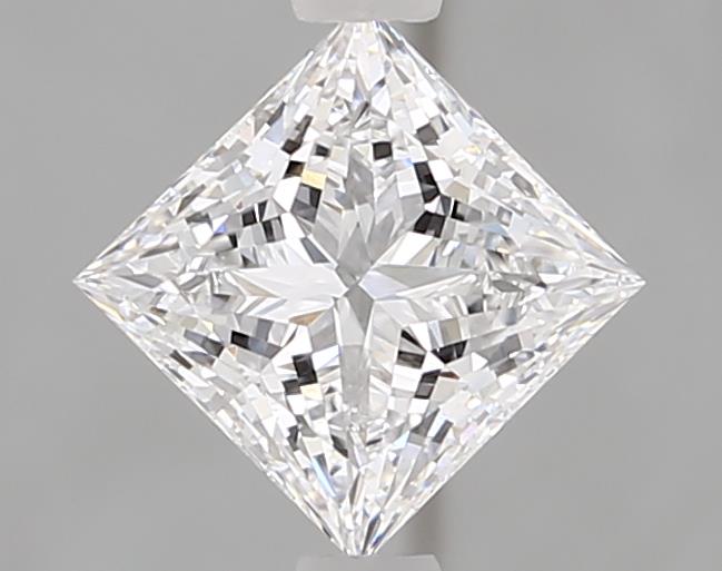 1.1ct Princess cut lab-grown diamond, D color, VVS2 clarity, 5.80x5.79x3.83 mm.