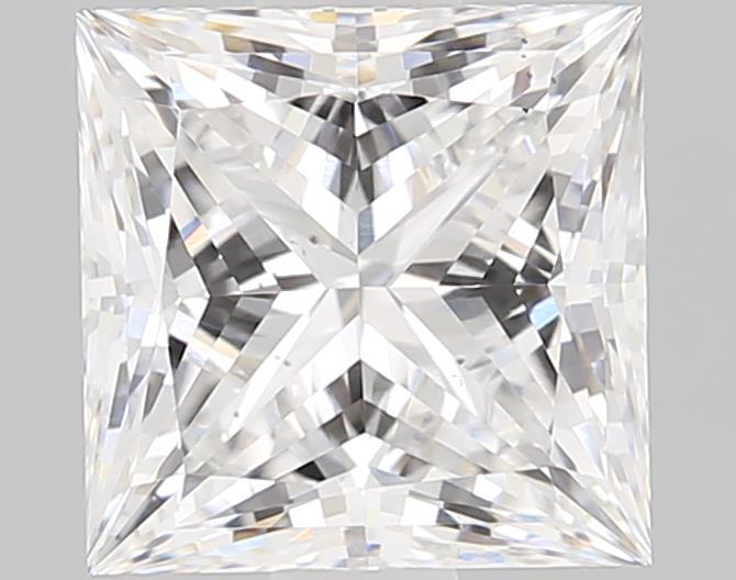 Lab-grown princess cut diamond, 1.34ct, E/VS2, 6.98x6.01x4.26mm
