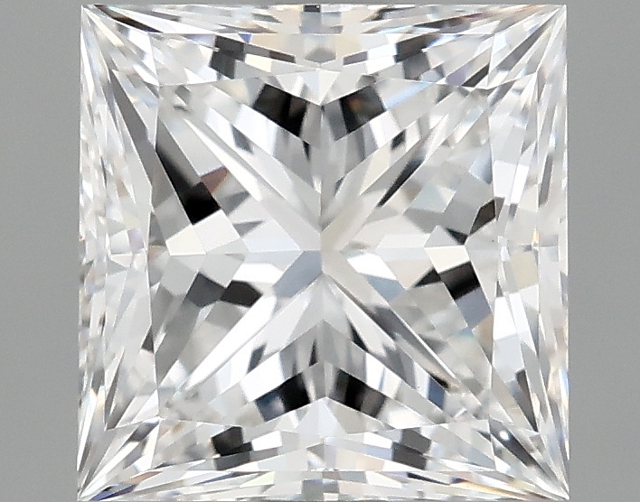 Loose 1.88ct lab-grown Princess diamond, D/VVS2, 6.77mm x 6.68mm x 4.82mm