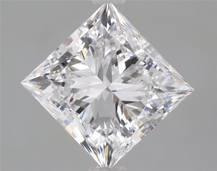 2.04ct Princess cut lab-grown diamond, D color, VVS2 clarity, 6.91mm x 6.71mm x 4.85mm