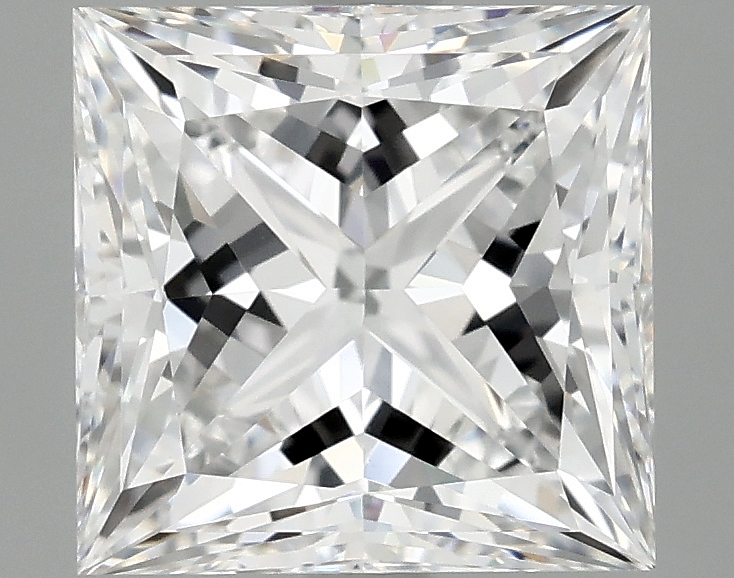2.57ct Princess cut lab-grown diamond, D/VVS2, 7.67 x 7.55 x 5.25 mm