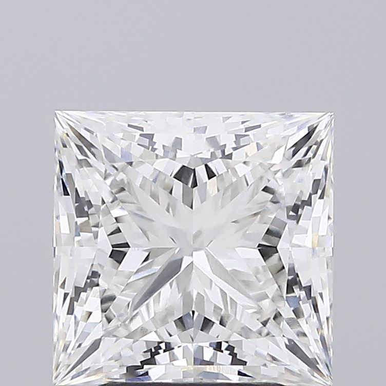 3.24ct Princess cut lab-grown diamond, F/VVS2, 8.11mm x 7.96mm x 5.66mm