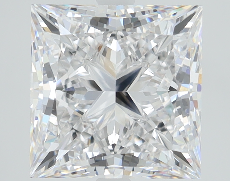 3.65ct Princess cut lab-grown diamond, D color, VVS2 clarity, 8.22mm ID