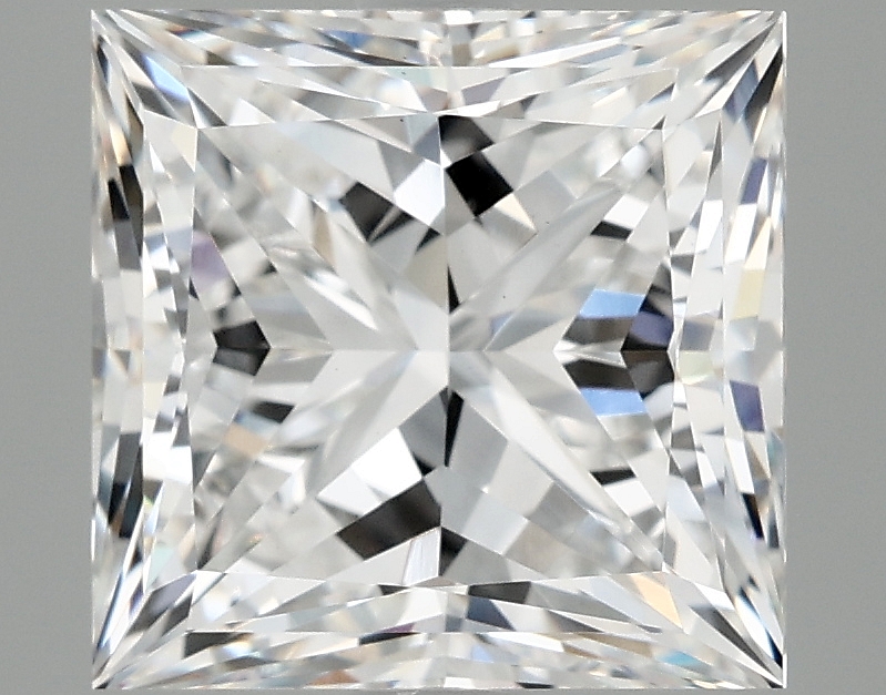 4.08 carat lab-grown Princess diamond, D/VVS2, 8.69 x 8.49 x 6.22 mm